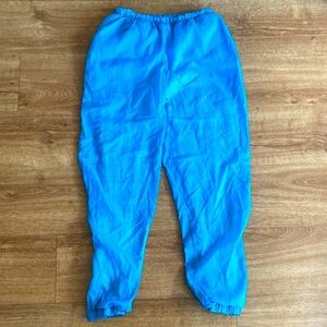 Vintage Swishy Warmup Nylon Pants Size Medium 80s 90s Mint Condition Aqua Blue